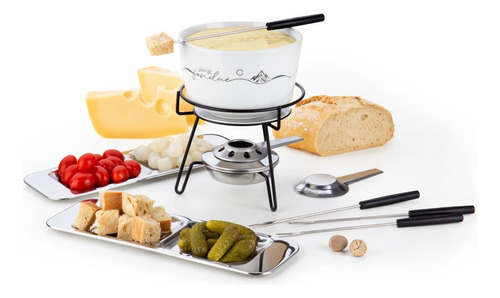 Kit Serviço Conjunto Aparelho De Fondue Porcelana 8 Peças