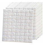 Pack 10 Lamina Papel Mural Autoadhesivo 3d Ladrillo 70x77