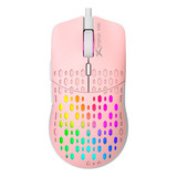 Mouse Gamer Rgb Pc Usb 6 Botones 8000 Dpi Xtrike Me Gaming Color Rosa