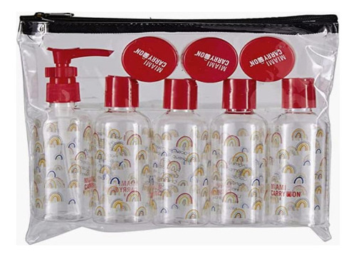 Miami Carry On 9 Piezas. Kit De Botella De Viaje Rainbow Tal