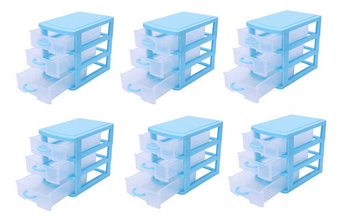 Caja De Almacenamiento De Plástico Translúcida Con 6 Cajones