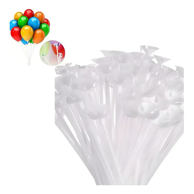 Porta Globo Paquete Con 200 Copas Y 200 Varas De 40cm Popote Color Blanco deal Para Globos Latex O Metálicos De 9 A 16 Pulgadas, Base Para Globos Portaglobo Soporte Bastones | MercadoLibre