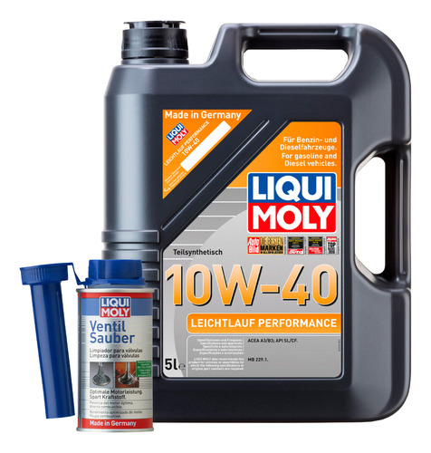 Set 2 Pzas Leichtlauf 10w40 Ventil Sauber Liqui Moly