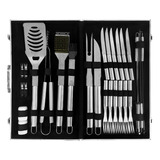 Kit Asador Set Parrilla 29 Piezas Acero Inoxidable Estuche