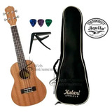 Ukulele Concert Kalani Kayke 300 Cs+ Capa Luxo+ Capotraste