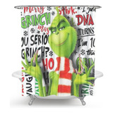 Cortina De Ducha Grinch De Navidad Personalizada Resistente