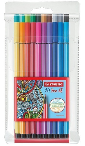 Rotulador Stabilo Pen 68 Estuche Con 20 Colores