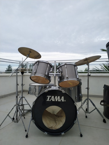 Bateria Tama Rockstar Japonesa Com Pratos E Estojo De Couro 