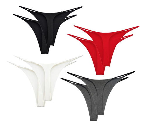 8pcs Tangas Sexy Bragas De Cintura Baja Sin Costura Mujer