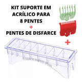 Kit Barbeiro Pentes Disfarce 0,5 E 1,5 + Suporte De Acrílico