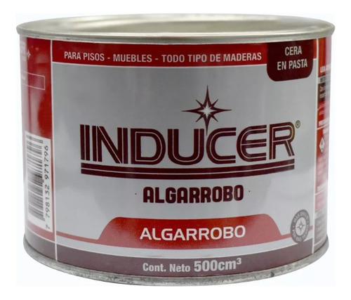 Cera Pasta Inducer Algarrobo 1/2 Kilo Pintura Madera 500 Cc