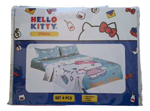 Juego De Sabanas Infantil- 1.5 Plaza Hello Kitty