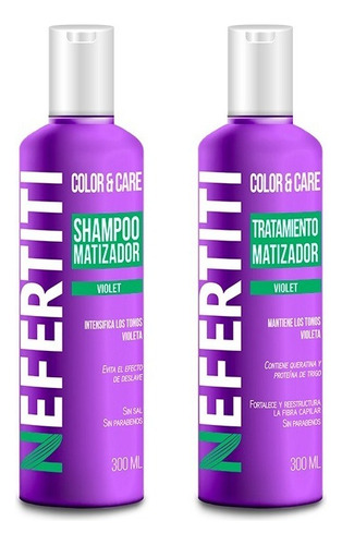 Shampoo Matizador Violeta + Tratamiento Keratina Nefertiti®