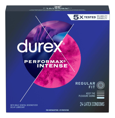 Condones Durex Performax Intense Retardantes 24 Piezas