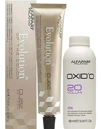 Kit Coloração Alfaparf 7.1 Louro Médio Cinza + Ox 20vol 