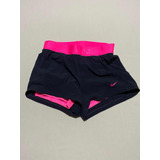 Short Con Licra Nike Running Dri Fit Negro & Rosa Talla Xs