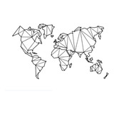Vinilo Pared Decoración Mapa Mundo Geométrico 103 X 59 Cm