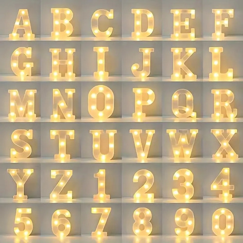 Letras Decorativas Con Luz Led Para Boda Y Fiesta T | MercadoLibre