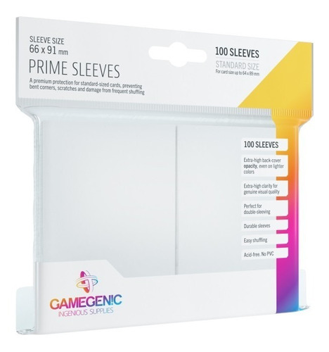 Protectores 66x91mm Prime White Gamegenic / Demente Games
