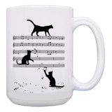 Taza De Café De Gato, Taza De Nota Musical De Gato, Regalos 