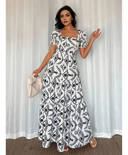 Mycity®  Vestido Largo De Mujer Con Estampado Bordado | MercadoLibre
