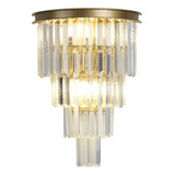 Doyfdox Aplique De Pared De Cristal Dorado, Modernas Luces D