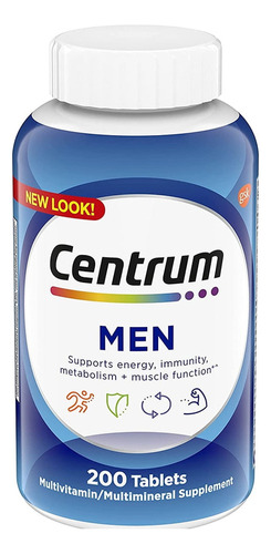 Suplemento Multivitamínico Centrum Men 200 Comprimidos