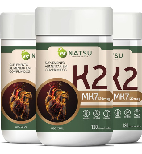 Vitamina K2 Mk7 Menaquinona-7 Kit 360 Cápsulas Original Full