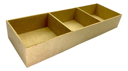 12 Cajas 27x9x4 Madera Mdf Rectangular Chica Con Divisiones