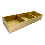 12 Cajas 27x9x4 Madera Mdf Rectangular Chica Con Divisiones