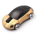 Mouse Wireless Óptico Em Forma De Carro Notebook / Pc / Mac Cor Dourado