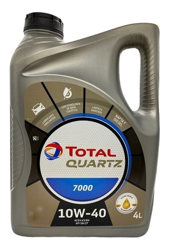 Aceite Total Quartz 7000 10w40 Semi Sintetico X 4 Litros