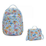 Kit Mochila E Lancheira Escolar Kipling Seoul Wild Flowers 