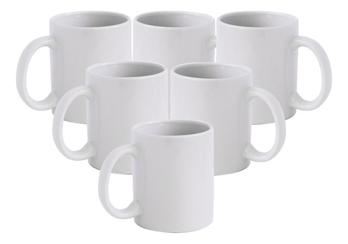 Taza Ceramica Sublimable Aaa Para Sublimar Blanca Recta X6 U