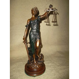 Estatua Figura De La Justicia Petit Bronce!! 37cm Alto