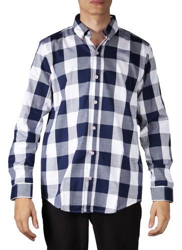 Camisa Caballero Frank Porter Cuadro Azul Marino Fp.1030