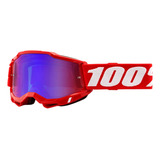 Óculos 100% Accuri 2 Goggle Neon/red Mirror Red/blue Lens