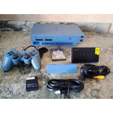 Playstation 2 Fat Toys Blue Ps2 Azul Japones Ultra Raro C/ Hd Lotado (cfg Especial) Com Controle Azul Original Sony Play 2 Azul Leitor 100% Ps2 Fat