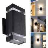 Lamparas De Pared Exterior Focos Led Moderna Luz Negra 2focs