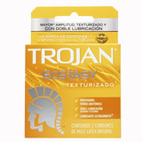 Caja De Condones Trojan Ecstasy Texturizado X2 Unidades 
