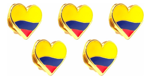 Pin Solapa Corazon De Colombia  ( Broche ) X 5 Und