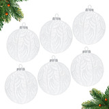 Set 6 Esferas Navideñas Cristal 10cm Arbol Navidad Esquimal Color Copo