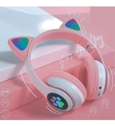 Fone De Ouvido Headset De Gatinho Bluetooth 5.0 Dobrável