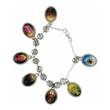 Pulsera 7 Arcangeles, Proteccion, Baño De Plata  1 Pz