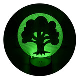 Lámpara 3d Verde Magic App Base Negra