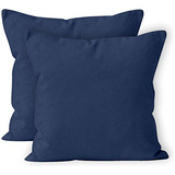 Encasa Homes Juego De 2 Fundas De Almohada, Color Azul Escoc