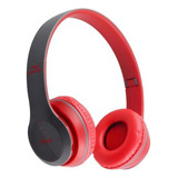 Fone De Ouvido Corrida Bluetooth Regulavel Mp3 Entrada P2 Cor Vermelho/cinza