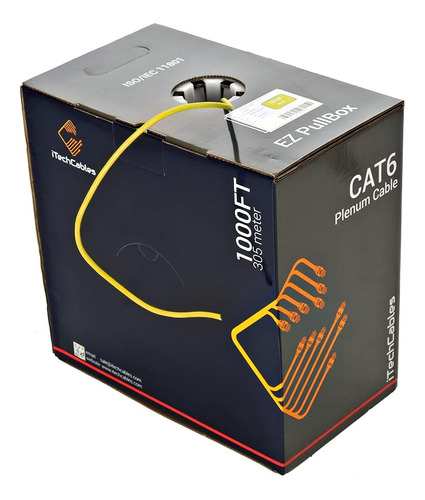 Itechcables, Cat6 Plenum Cable Ethernet A Granel De 1000 Pie