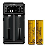 Pack Cargador Vapcell Smart U2 - 2 Baterias 21700 + Regalos