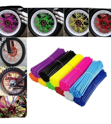 Popotes Para Rayos De Llanta Moto Bicicleta Colores 72 Pieza